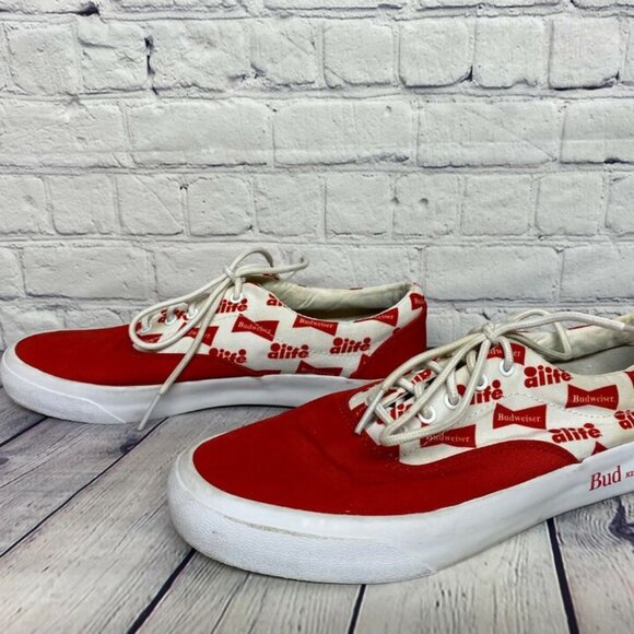 Alife Shoes Budweiser Sneakers Men Size 9.5 Red White Bud King of Beers - Picture 3 of 11
